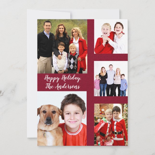 Charming Holiday Family Photo Collage Monogram (Front)