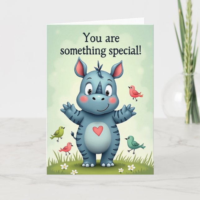 Charming Horned Birthday Card (Front)