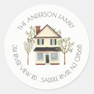 Charming House   New Home Address Label Sticker