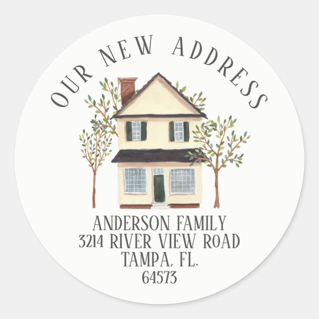 Charming House Our New Address Label Sticker (Front)