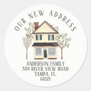 Charming House Our New Address Label Sticker