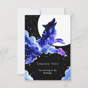 Charming Howling Wolf Birthday Thank You Card