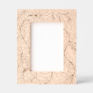 Charming Illustrated Dove and Folk Floral Frame