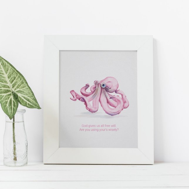 Charming Inspirational Watercolor Octopus Poster (Creator Uploaded)