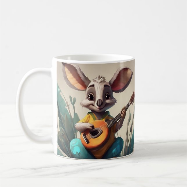 "Charming Kangaroo Ceramic Mug – Sip with Aussie D (Left)