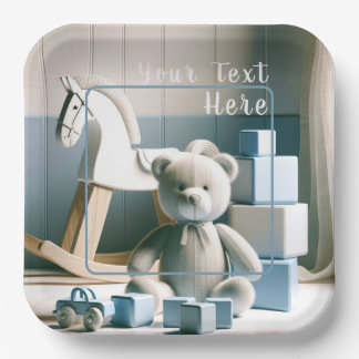 Charming Kids' Room with Toys Paper Plate