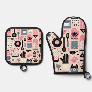 Charming Kitchen Essentials Oven Mitt and Pot Hold Oven Mitt & Pot Holder Set