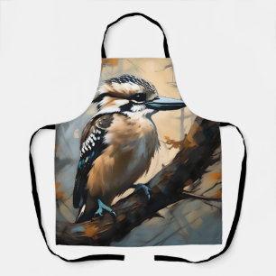 Charming Laughter: Kookaburra in Oil Paint Apron