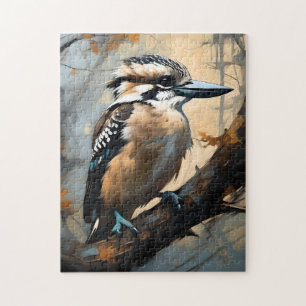 Charming Laughter: Kookaburra in Oil Paint Jigsaw Puzzle