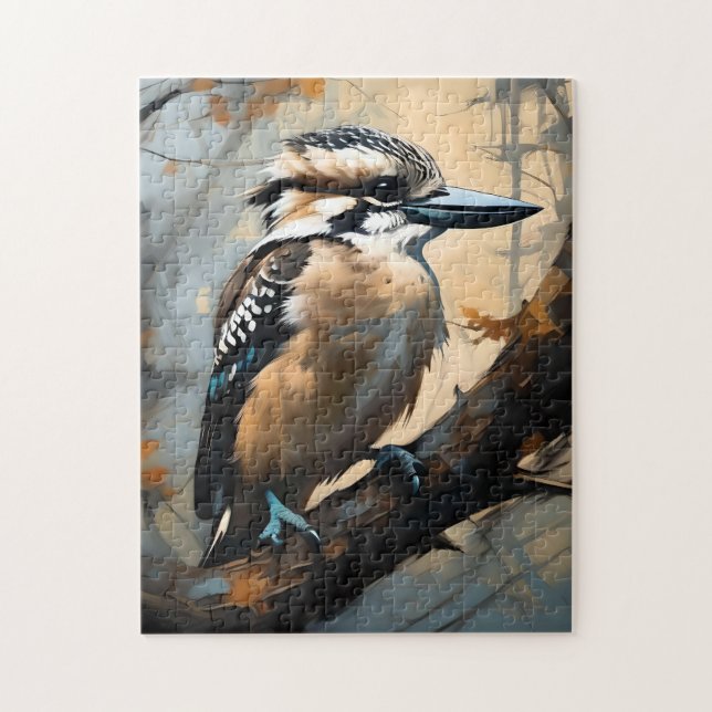 Charming Laughter: Kookaburra in Oil Paint Jigsaw Puzzle (Vertical)