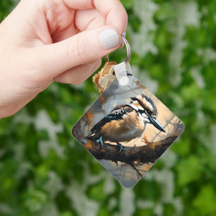 Charming Laughter: Kookaburra in Oil Paint Key Ring