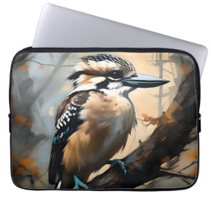 Charming Laughter: Kookaburra in Oil Paint Laptop Sleeve