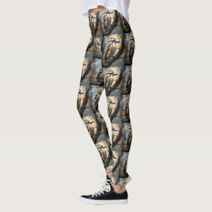Charming Laughter: Kookaburra in Oil Paint Leggings