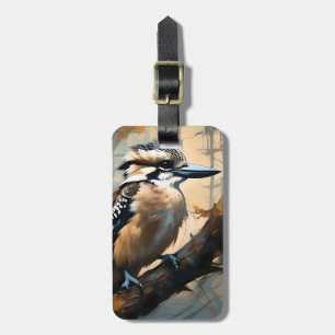 Charming Laughter: Kookaburra in Oil Paint Luggage Tag