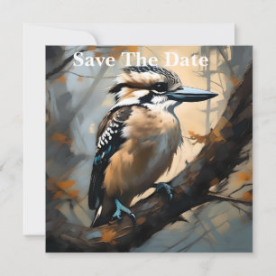 Charming Laughter: Kookaburra in Oil Paint Save The Date