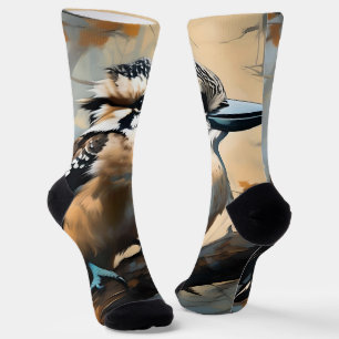 Charming Laughter: Kookaburra in Oil Paint Socks