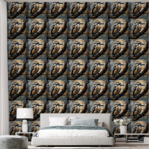 Charming Laughter: Kookaburra in Oil Paint Wallpaper