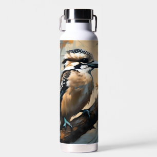 Charming Laughter: Kookaburra in Oil Paint Water Bottle