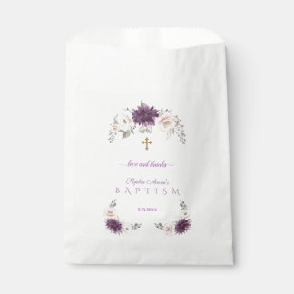 Charming Lavender Blush White Floral Baptism Favour Bag