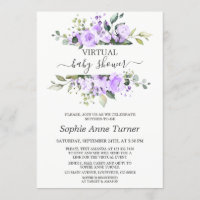 Charming Lavender Flowers Virtual Baby Shower