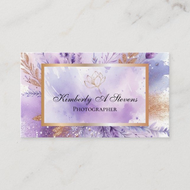 Charming Lavender Std, 3.5" x 2.0" Business Card (Front)