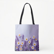 Charming Lavender & White Daisy Bag