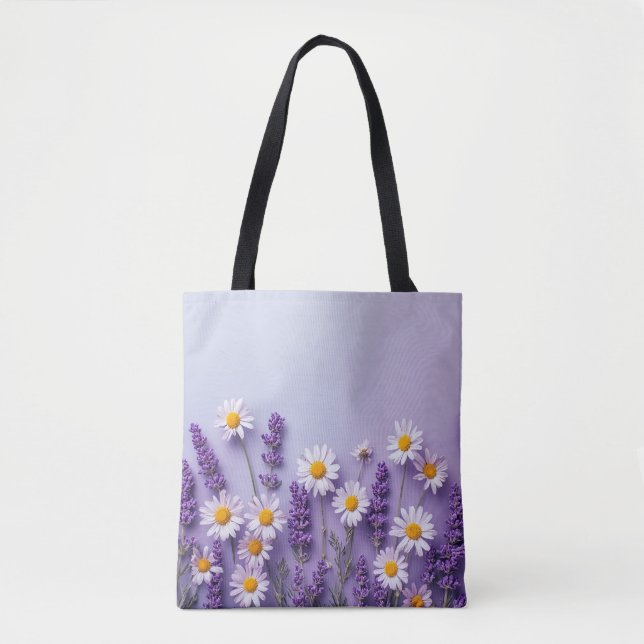 Charming Lavender & White Daisy Bag (Front)