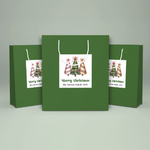 Charming Leopard Christmas Tree Gift Bag Custom 