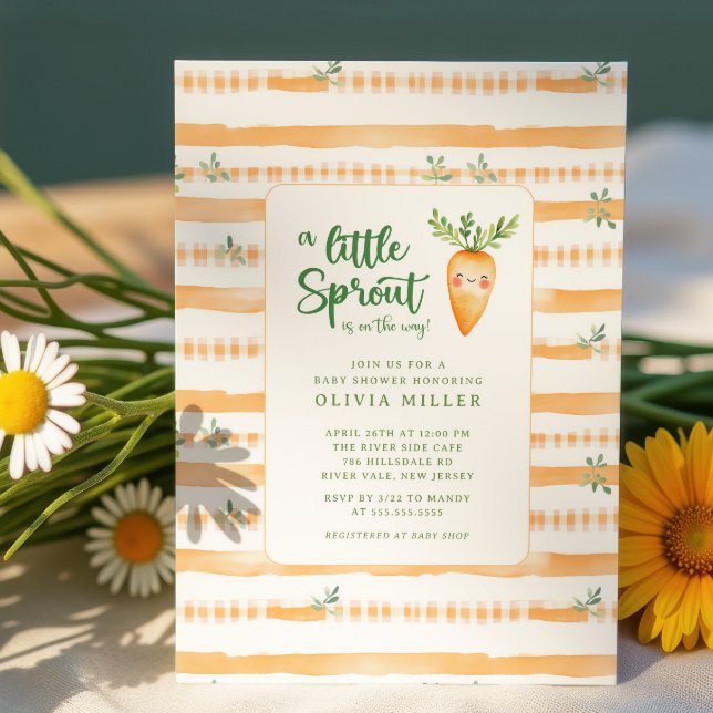 Charming little Sprout Baby Shower Invitation (Creator Uploaded)