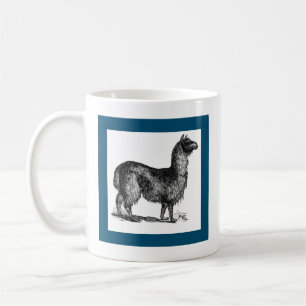 Charming Llama Sketch, Cute Animal Ink Drawing Coffee Mug
