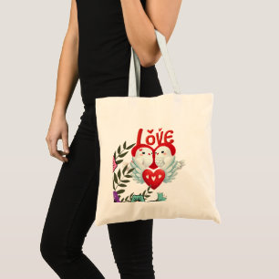 Charming Love Birds Tote Bag
