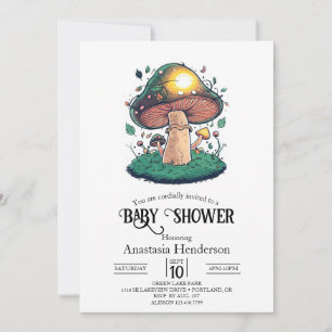 Charming Lovely Mushroom Baby Shower Invitation