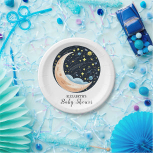 Charming Lovely Stars Baby Shower Paper Plate