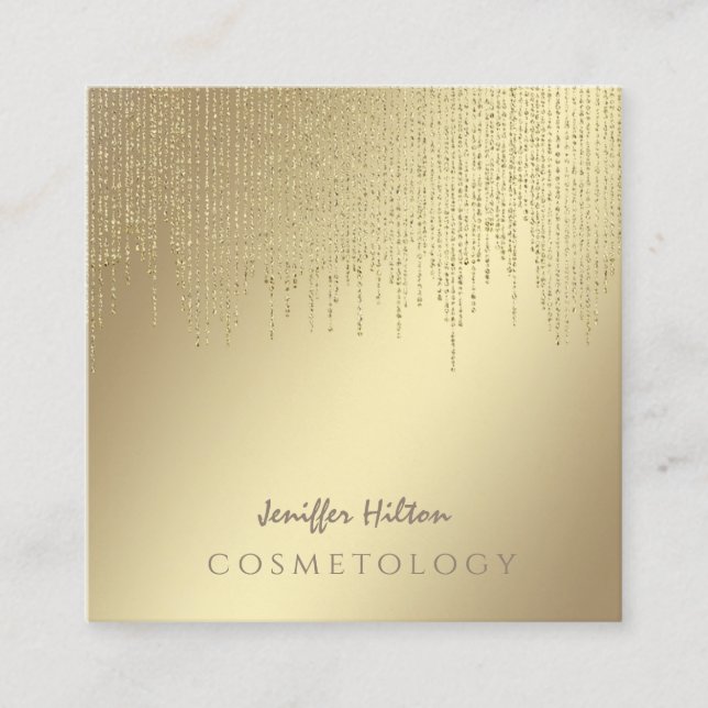 Charming Luxury gentle shiny bright dazzle gold Square Business Card (Front)
