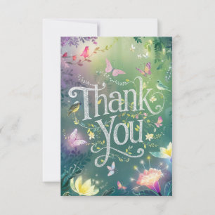 Charming Magical Greenery Woodland Thank You Card
