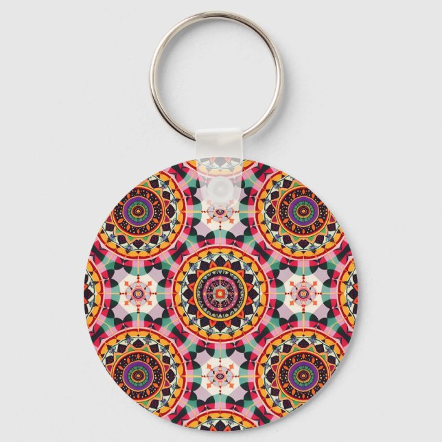  Charming Mandala Pattern  Key Ring (Front)