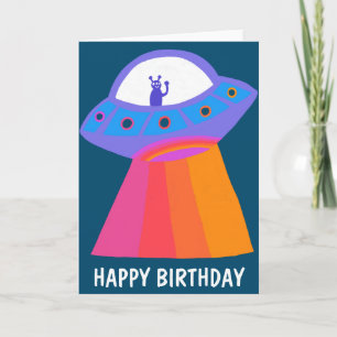 Charming Martian HAPPY BIRTHDAY UFO Card