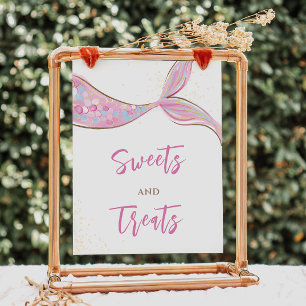 Charming Mermaid Dessert Birthday Sign