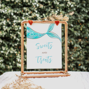 Charming Mermaid Dessert Birthday Sign