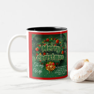 Charming Merry Christmas to my Wife Two-Tone Coffee Mug