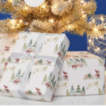 Charming Merry Christmas Trees Elves Gifts Wrapping Paper<br><div class="desc">And a unique and special gift wrap -- absolutely Charming and Cheerful Merry Christmas Trees Elves and a sleigh with Gifts -- and gold "merry" scattered about. Have fun wrapping! Should you have any design questions or a special request,  please send an email to: charmdesignstudio@rcn.com</div>