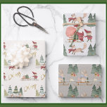 Charming Merry Christmas Trees Santa Sleigh Elves Wrapping Paper Sheet<br><div class="desc">And a unique and special gift wrap -- absolutely Charming and Cheerful Merry Christmas Trees, Santa, Elves and a sleigh with Gifts -- and one version with gold "merry" scattered about. Have fun wrapping! Should you have any design questions or a special request, please send an email to: charmdesignstudio@rcn.com Charm...</div>