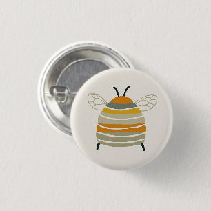 Charming Mid‑Century Honeybee 3 Cm Round Badge
