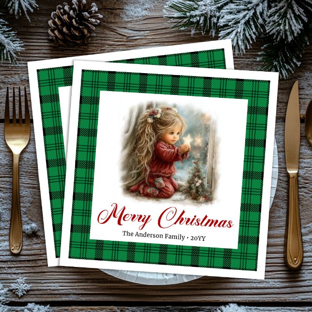 Charming Minimal Design Christmas Scene Napkins (Charming Minimal Design Christmas Scene Napkins)