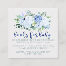 Charming & Modern Blue Floral Enclosure Card