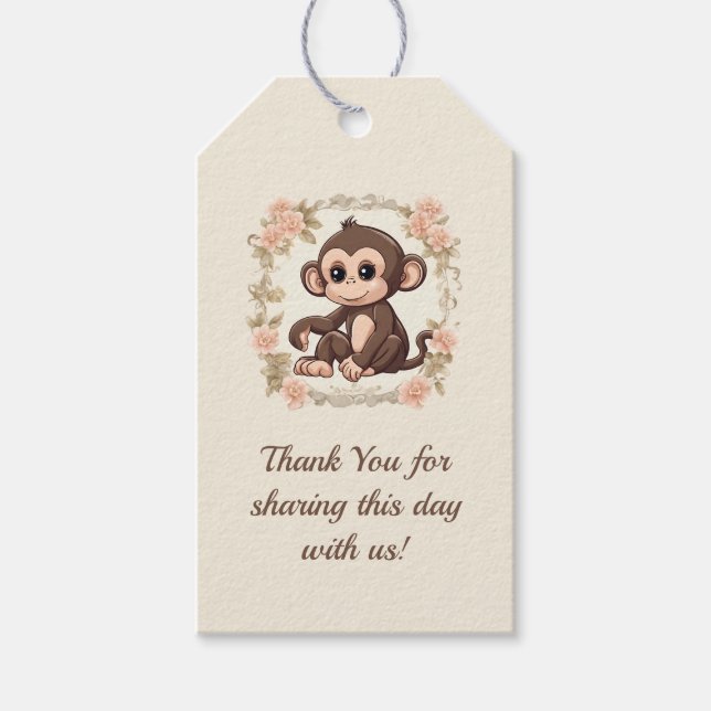 Charming Monkey Gift Tags (Front)
