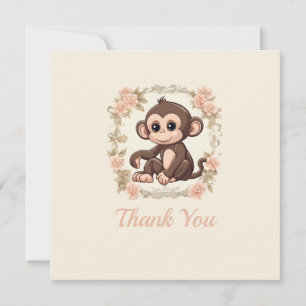 Charming Monkey Thank You Card