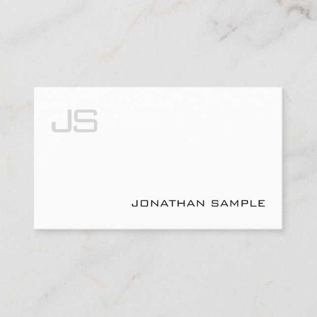 Charming Monogram Smart Design Fashionable Plain Business Card (Front)