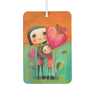 Charming Mother & Daughter Painting Car Air Freshener