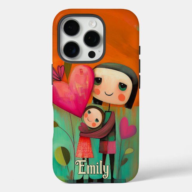 Charming Mother & Daughter Painting Case-Mate iPhone Case (Back)